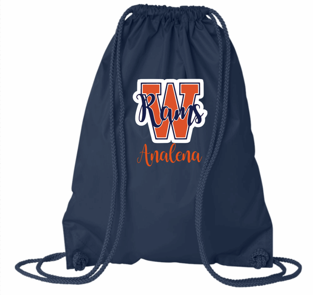 GOLDEN SAINTS Football Sublimated Drawstring Bag NVY
